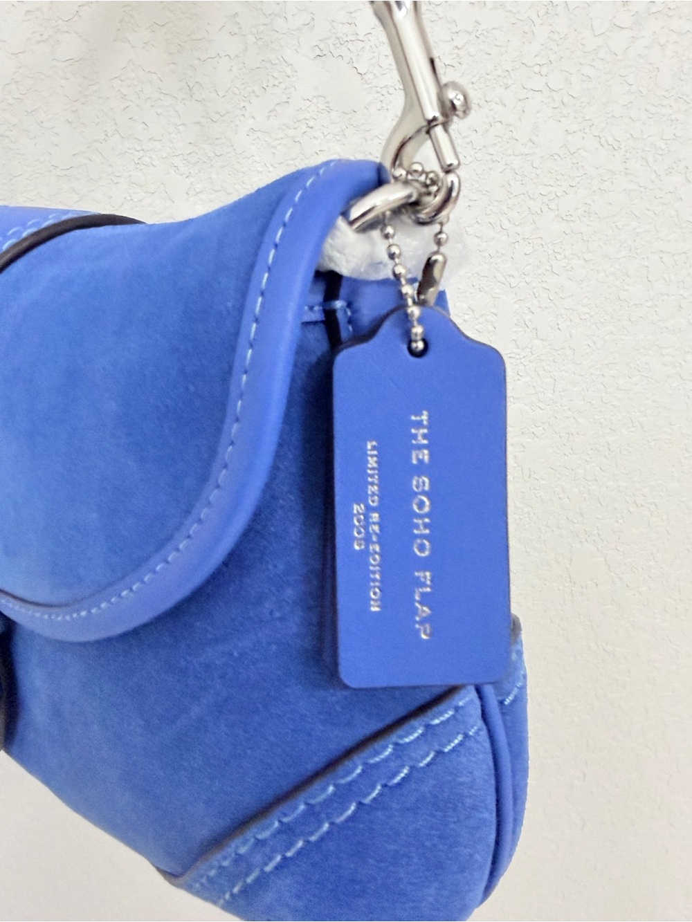Blue Suede Coach SoHo buckle bag - Picture 3 of 7